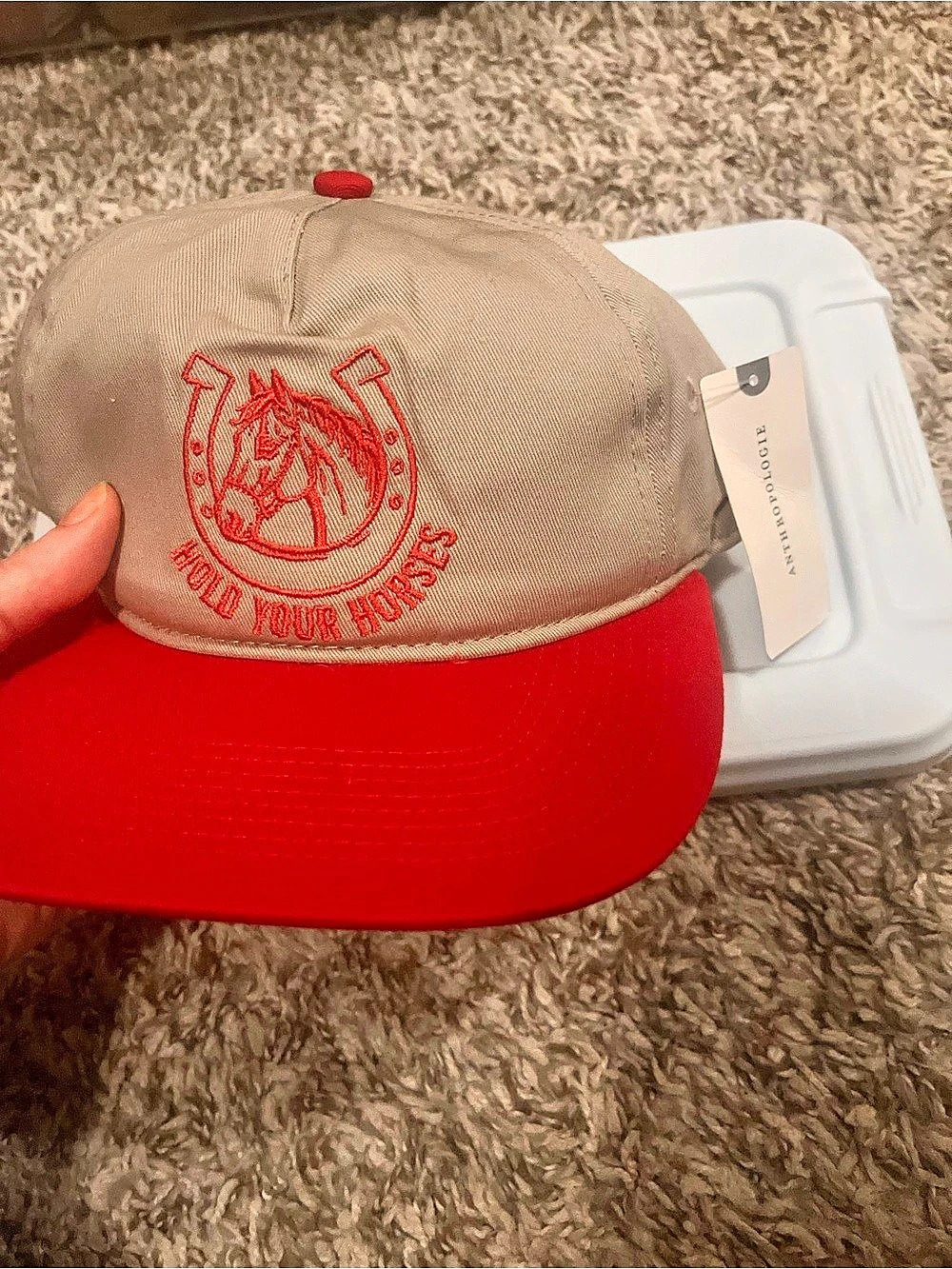 Anthropologie Cotton Snapback Hold Your Horses Hat